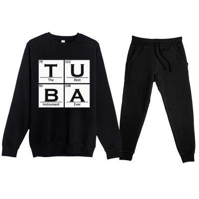 Tuba Chemistry Elements Tubist Jazz Music Tuba Player Premium Crewneck Sweatsuit Set