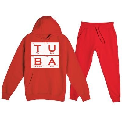 Tuba Chemistry Elements Tubist Jazz Music Tuba Player Premium Hooded Sweatsuit Set