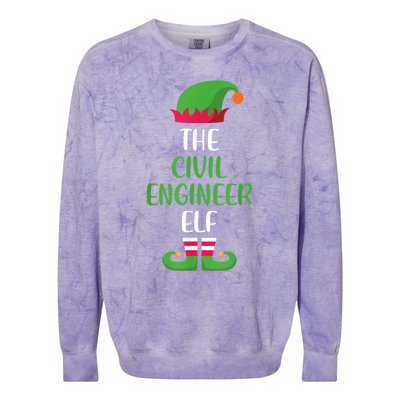 The Civil Engineer Elf Christmas Family Matching Colorblast Crewneck Sweatshirt