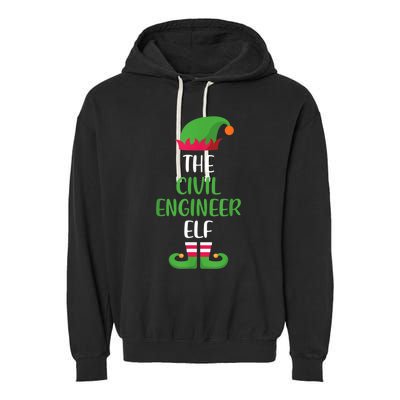 The Civil Engineer Elf Christmas Family Matching Garment-Dyed Fleece Hoodie