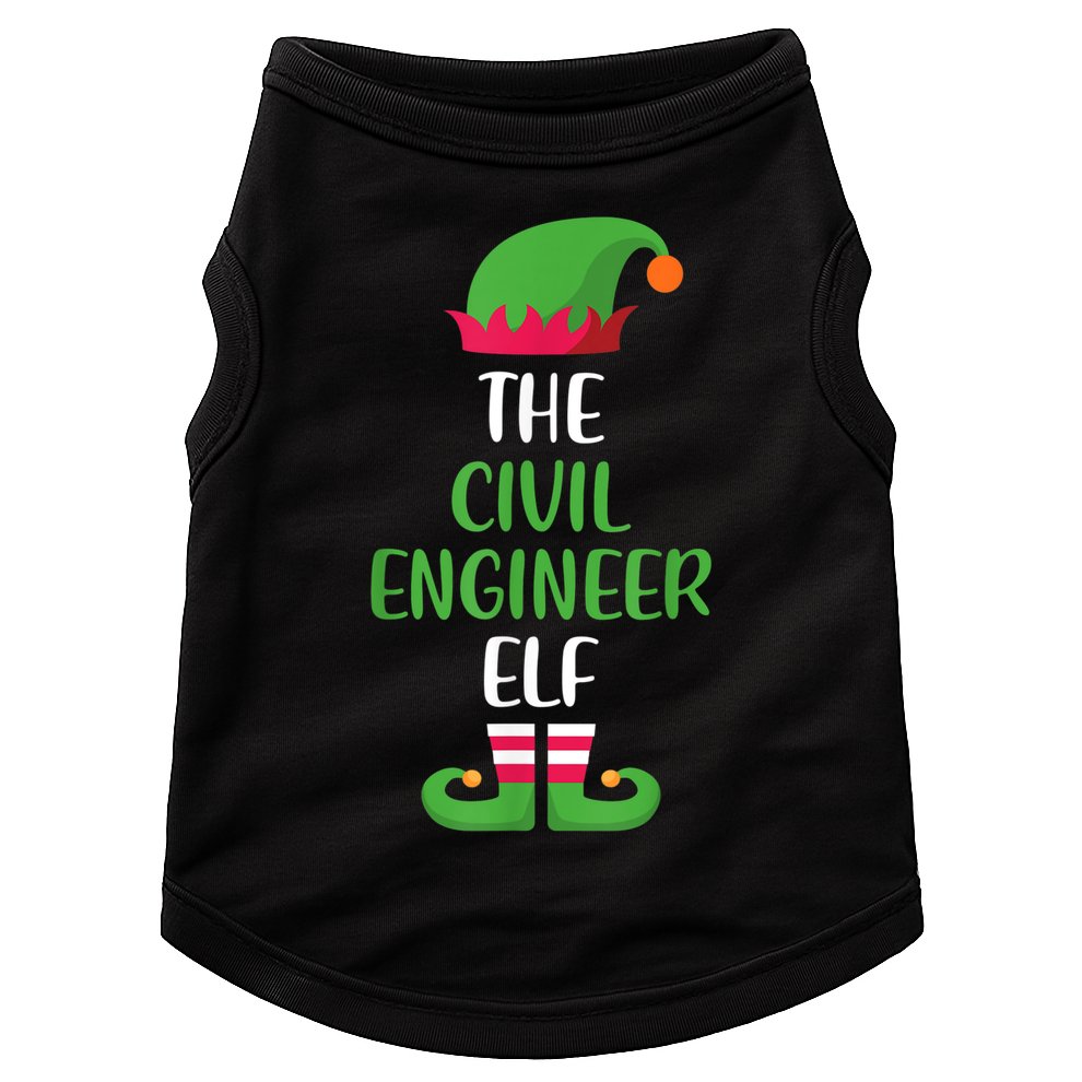 The Civil Engineer Elf Christmas Family Matching Doggie Tank