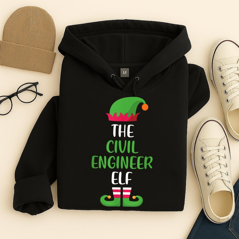 The Civil Engineer Elf Christmas Family Matching Hoodie