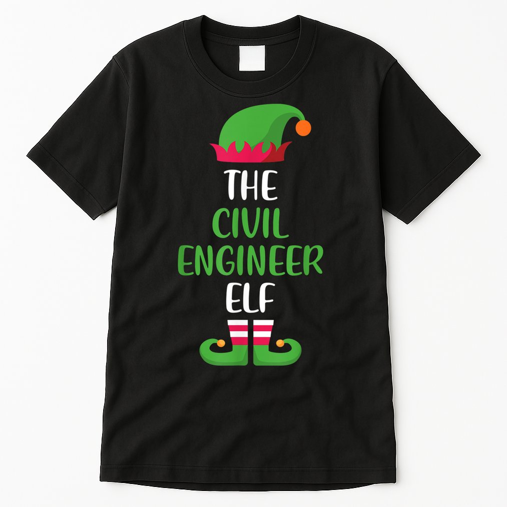 The Civil Engineer Elf Christmas Family Matching Tall T-Shirt