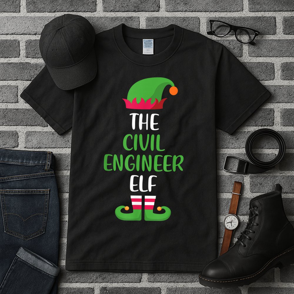 The Civil Engineer Elf Christmas Family Matching Tall T-Shirt