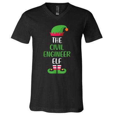 The Civil Engineer Elf Christmas Family Matching V-Neck T-Shirt