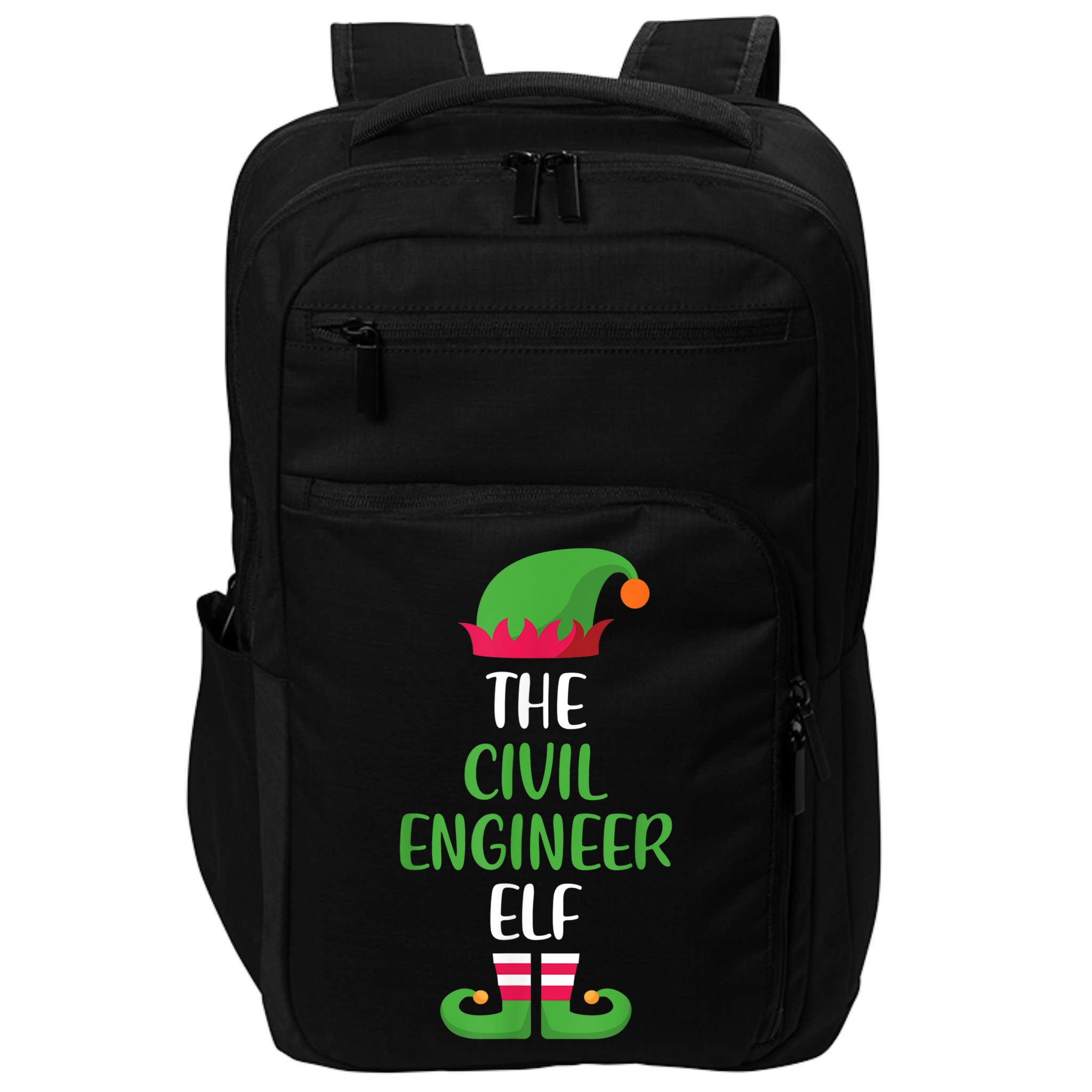 The Civil Engineer Elf Christmas Family Matching Impact Tech Backpack
