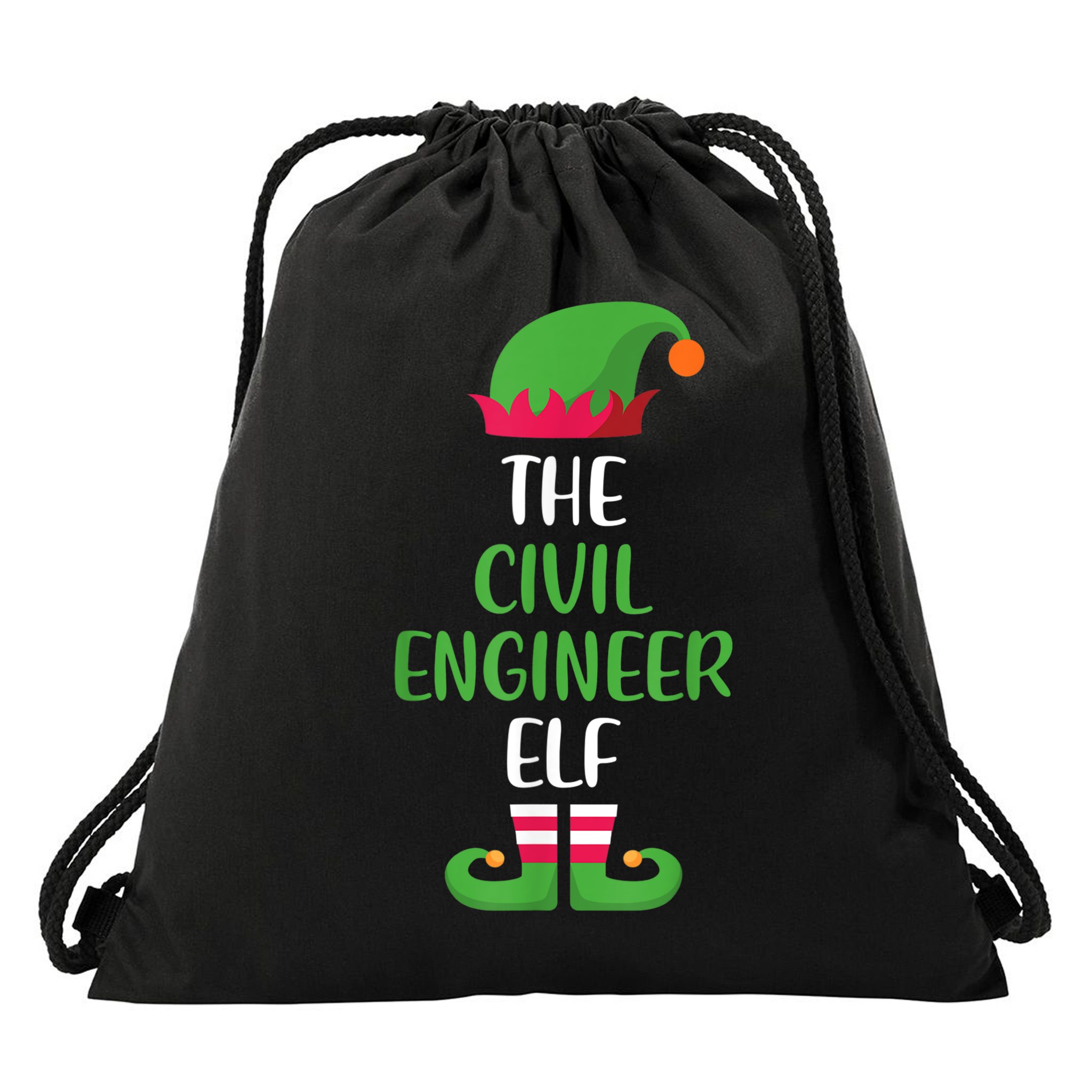 The Civil Engineer Elf Christmas Family Matching Drawstring Bag