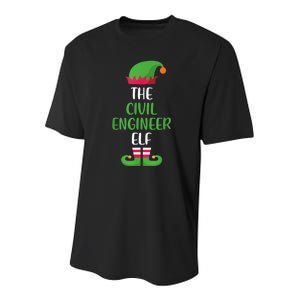 The Civil Engineer Elf Christmas Family Matching Youth Performance Sprint T-Shirt