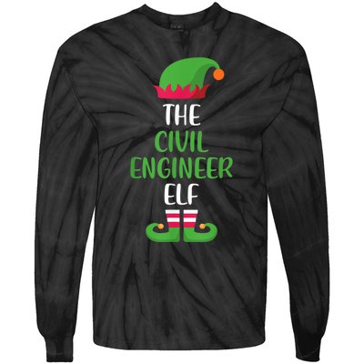 The Civil Engineer Elf Christmas Family Matching Tie-Dye Long Sleeve Shirt