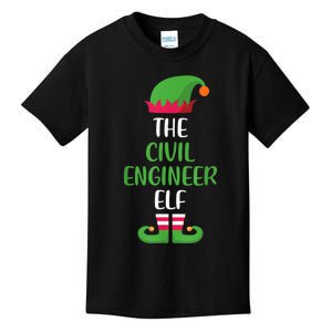 The Civil Engineer Elf Christmas Family Matching Kids T-Shirt