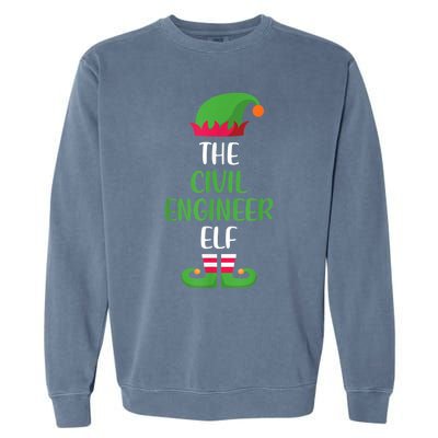 The Civil Engineer Elf Christmas Family Matching Garment-Dyed Sweatshirt