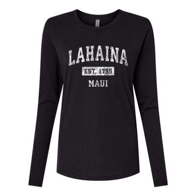 This Classic Established Lahaina Hawaii Shirts Features A Traditional Distressed Womens Cotton Relaxed Long Sleeve T-Shirt