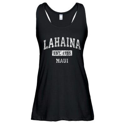 This Classic Established Lahaina Hawaii Shirts Features A Traditional Distressed Ladies Essential Flowy Tank