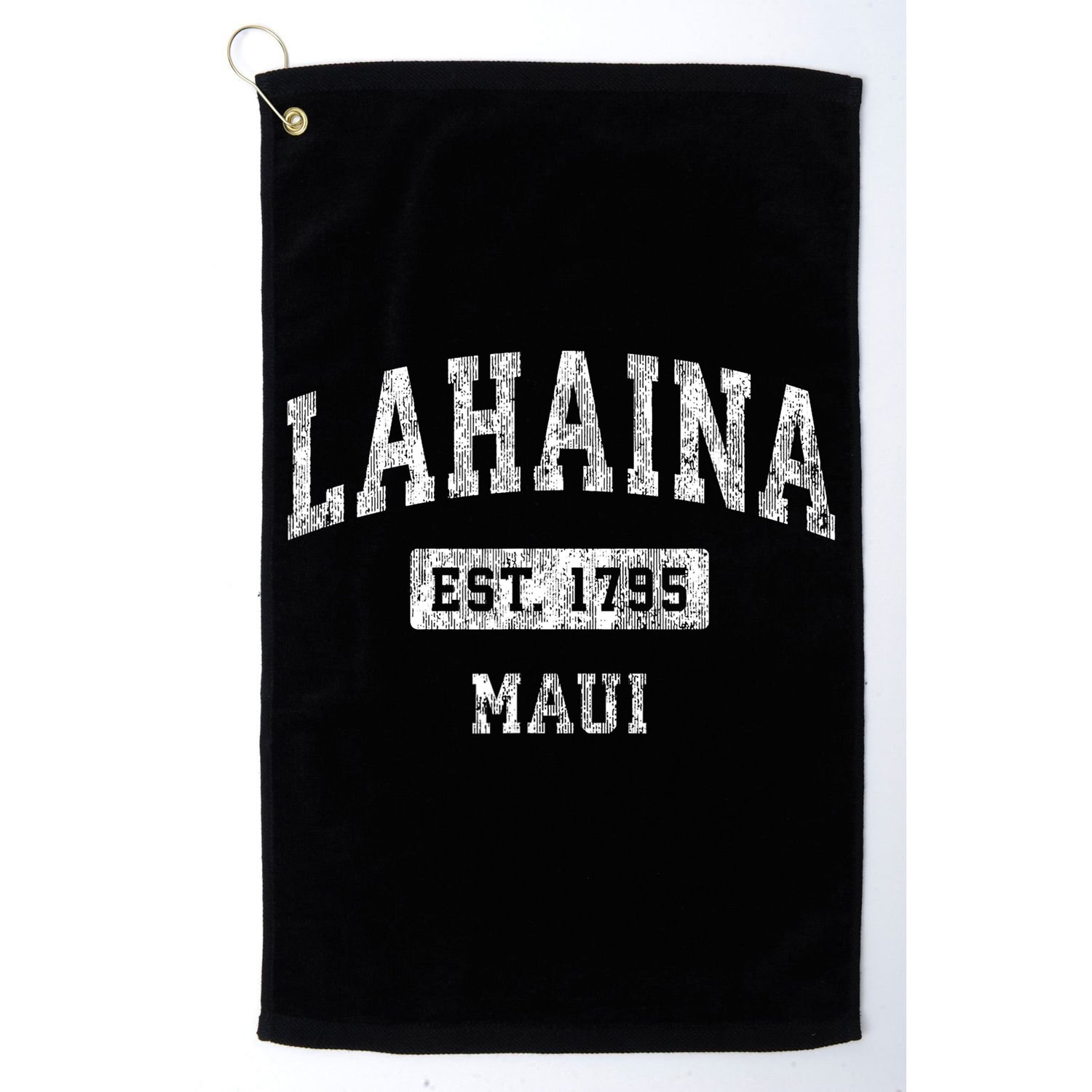 This Classic Established Lahaina Hawaii Shirts Features A Traditional Distressed Golf Towel