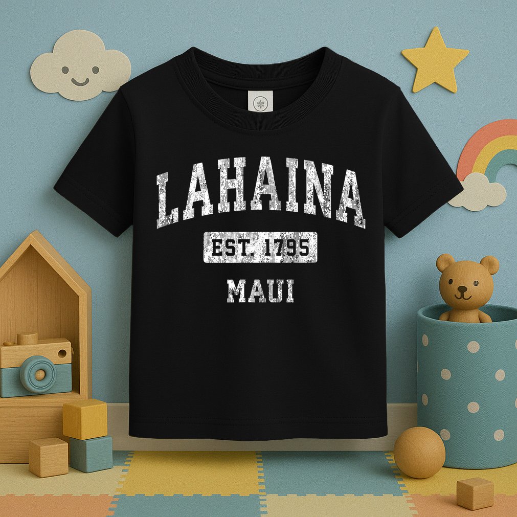 This Classic Established Lahaina Hawaii Shirts Features A Traditional Distressed Toddler T-Shirt