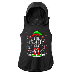 The Crafty Elf Funny Xmas Elf Matching Family Christmas Ladies PosiCharge Tri-Blend Wicking Draft Hoodie Tank