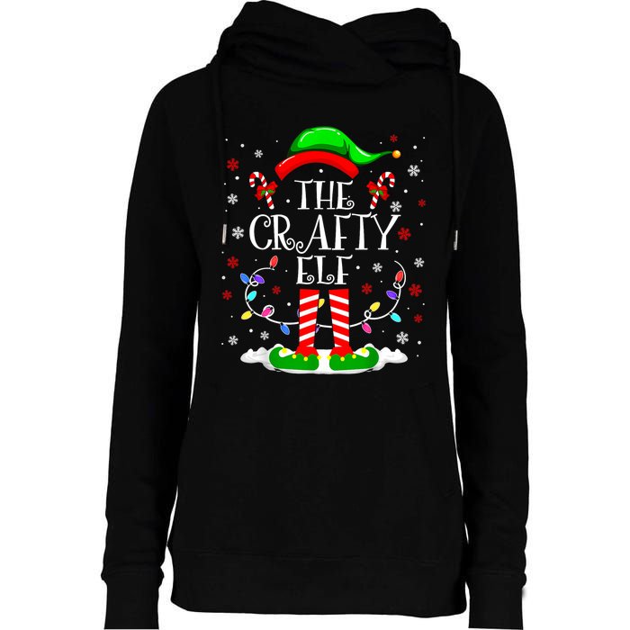 The Crafty Elf Funny Xmas Elf Matching Family Christmas Womens Funnel Neck Pullover Hood