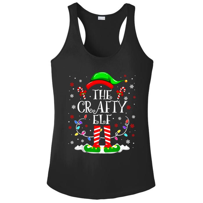 The Crafty Elf Funny Xmas Elf Matching Family Christmas Ladies PosiCharge Competitor Racerback Tank