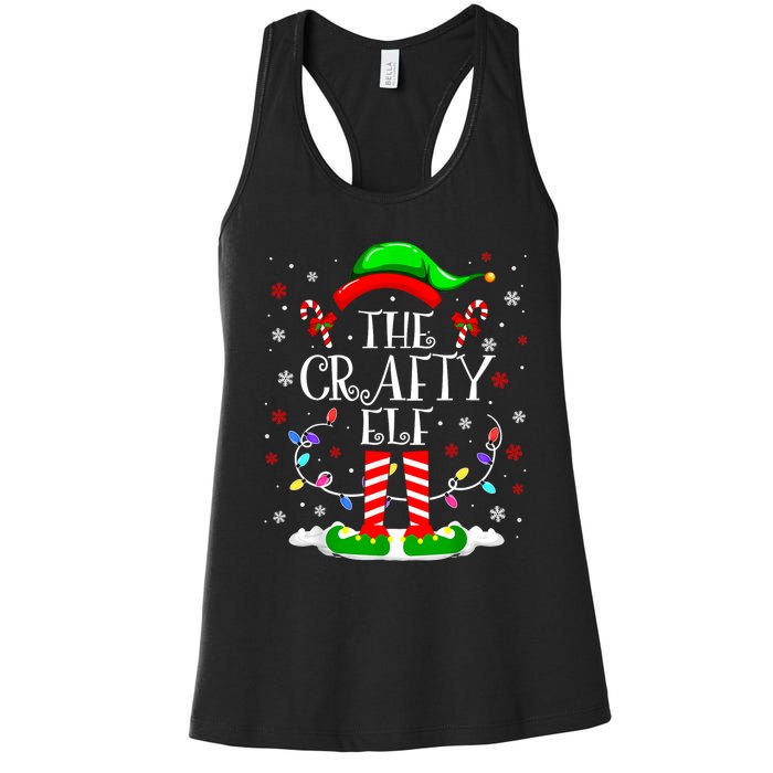 The Crafty Elf Funny Xmas Elf Matching Family Christmas Women's Racerback Tank