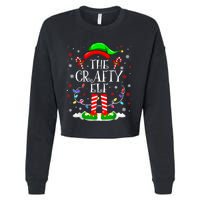 The Crafty Elf Funny Xmas Elf Matching Family Christmas Cropped Pullover Crew