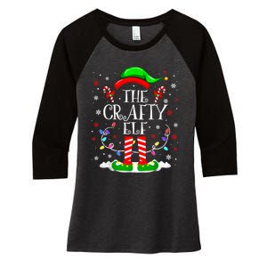 The Crafty Elf Funny Xmas Elf Matching Family Christmas Women's Tri-Blend 3/4-Sleeve Raglan Shirt