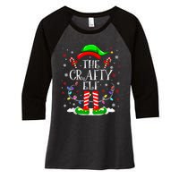 The Crafty Elf Funny Xmas Elf Matching Family Christmas Women's Tri-Blend 3/4-Sleeve Raglan Shirt