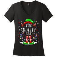 The Crafty Elf Funny Xmas Elf Matching Family Christmas Women's V-Neck T-Shirt