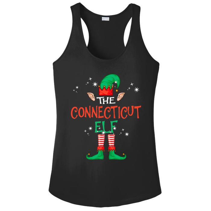 The Connecticut Elf Matching Family Group Christmas Ladies PosiCharge Competitor Racerback Tank