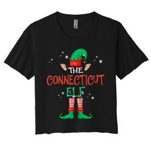 The Connecticut Elf Matching Family Group Christmas Women's Crop Top Tee