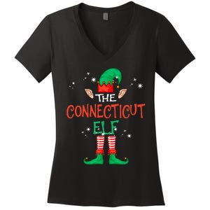 The Connecticut Elf Matching Family Group Christmas Women's V-Neck T-Shirt