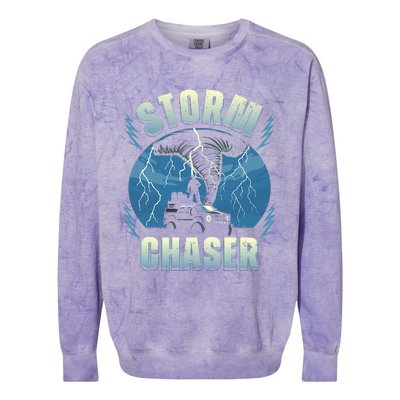 Tornado Chaser Extreme Weather Meteorologist Hunter Off Road Colorblast Crewneck Sweatshirt