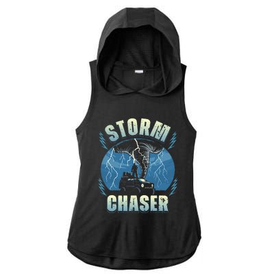 Tornado Chaser Extreme Weather Meteorologist Hunter Off Road Ladies PosiCharge Tri-Blend Wicking Draft Hoodie Tank