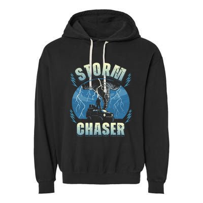 Tornado Chaser Extreme Weather Meteorologist Hunter Off Road Garment-Dyed Fleece Hoodie