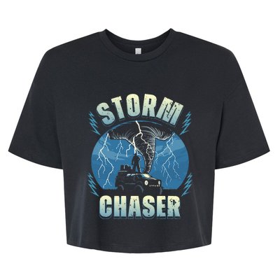 Tornado Chaser Extreme Weather Meteorologist Hunter Off Road Bella+Canvas Jersey Crop Tee