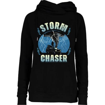 Tornado Chaser Extreme Weather Meteorologist Hunter Off Road Womens Funnel Neck Pullover Hood