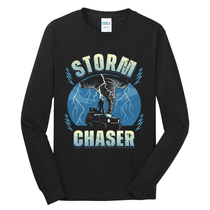 Tornado Chaser Extreme Weather Meteorologist Hunter Off Road Tall Long Sleeve T-Shirt