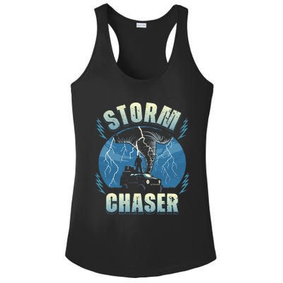 Tornado Chaser Extreme Weather Meteorologist Hunter Off Road Ladies PosiCharge Competitor Racerback Tank