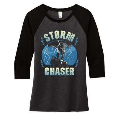 Tornado Chaser Extreme Weather Meteorologist Hunter Off Road Women's Tri-Blend 3/4-Sleeve Raglan Shirt