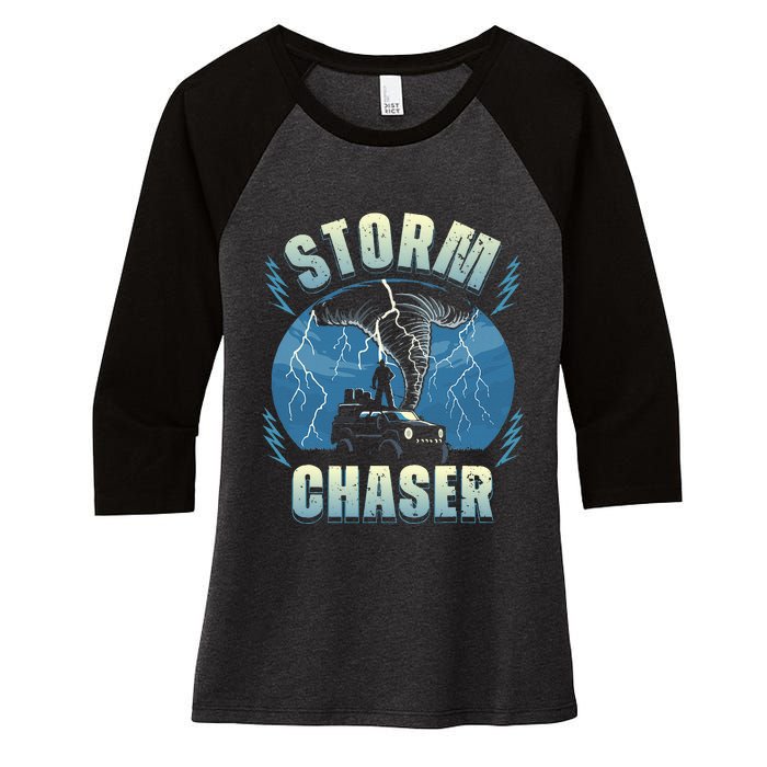 Tornado Chaser Extreme Weather Meteorologist Hunter Off Road Women's Tri-Blend 3/4-Sleeve Raglan Shirt