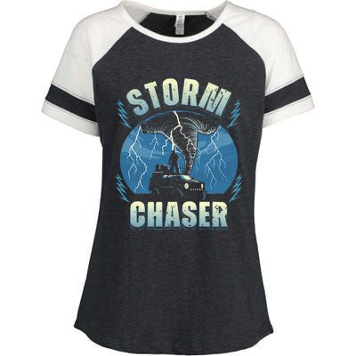 Tornado Chaser Extreme Weather Meteorologist Hunter Off Road Enza Ladies Jersey Colorblock Tee