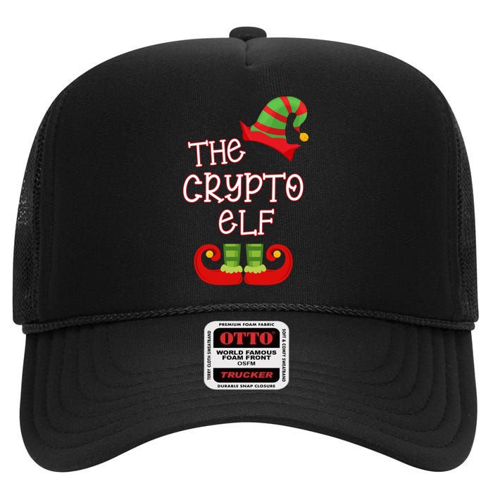 The Crypto Elf Funny Family Matching Christmas High Crown Mesh Back Trucker Hat