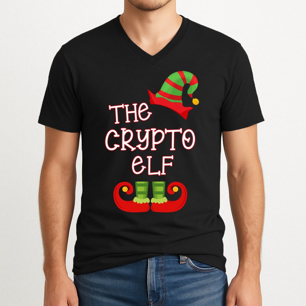The Crypto Elf Funny Family Matching Christmas V-Neck T-Shirt