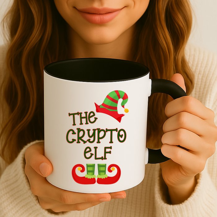 The Crypto Elf Funny Family Matching Christmas Mug
