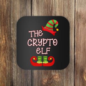 The Crypto Elf Funny Family Matching Christmas Coaster