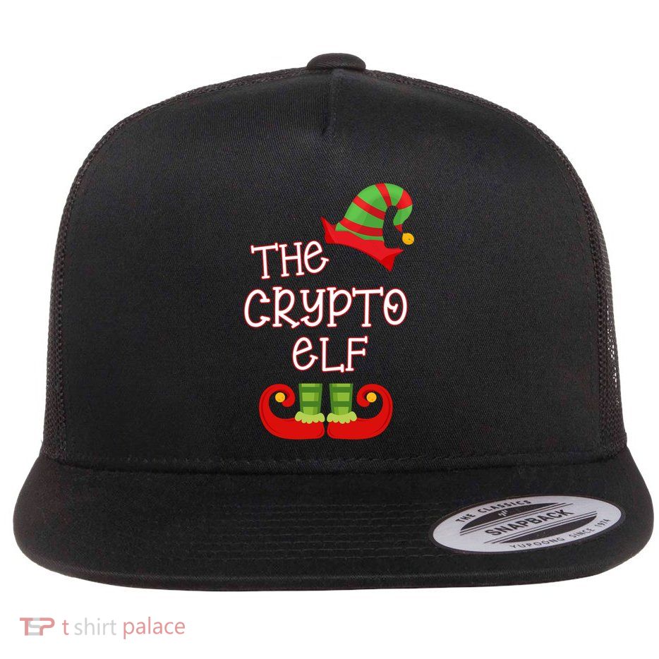 The Crypto Elf Funny Family Matching Christmas Flatbill Hat