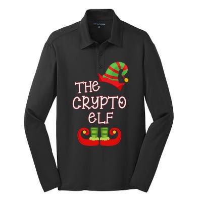 The Crypto Elf Funny Family Matching Christmas Silk Touch Performance Long Sleeve Polo