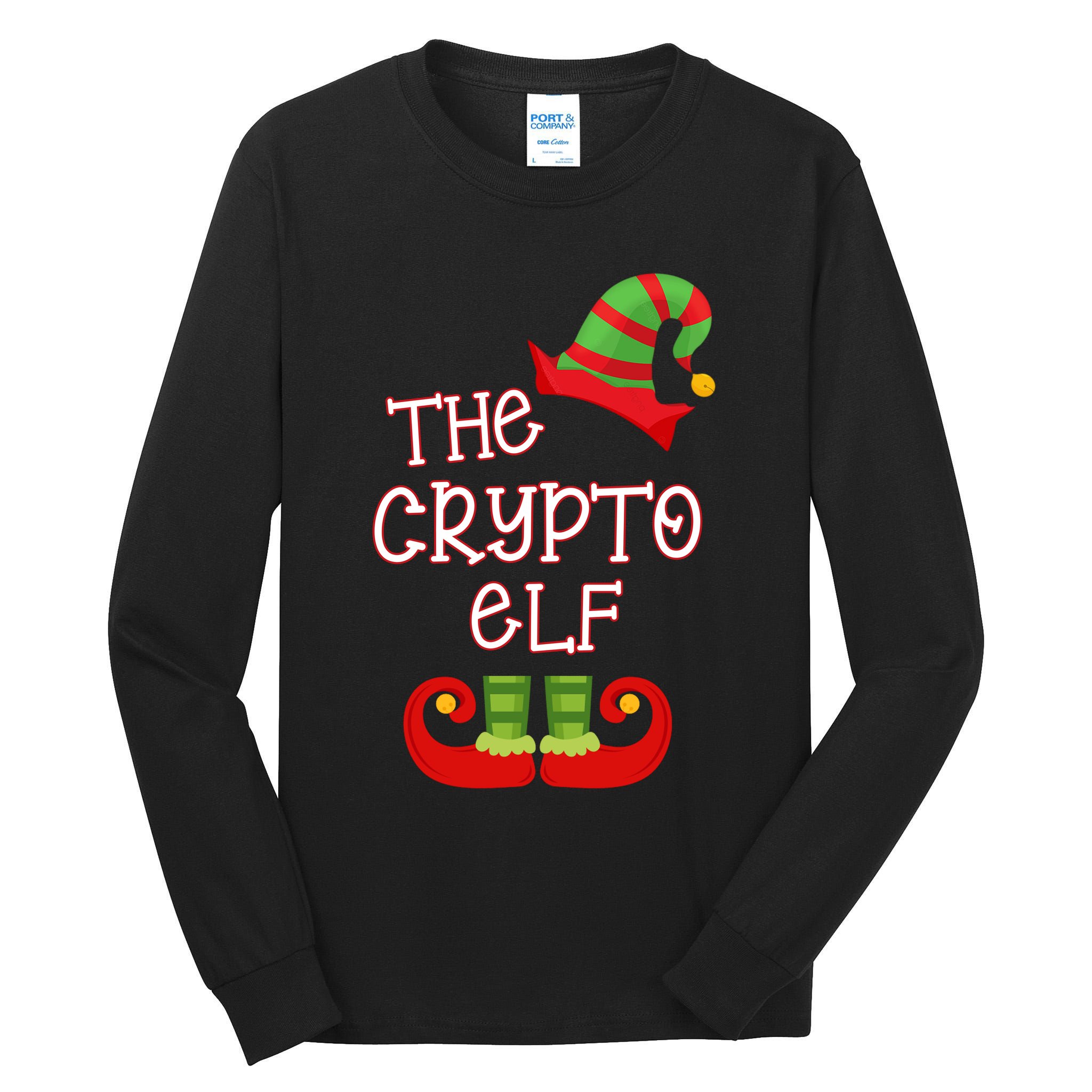 The Crypto Elf Funny Family Matching Christmas Tall Long Sleeve T-Shirt