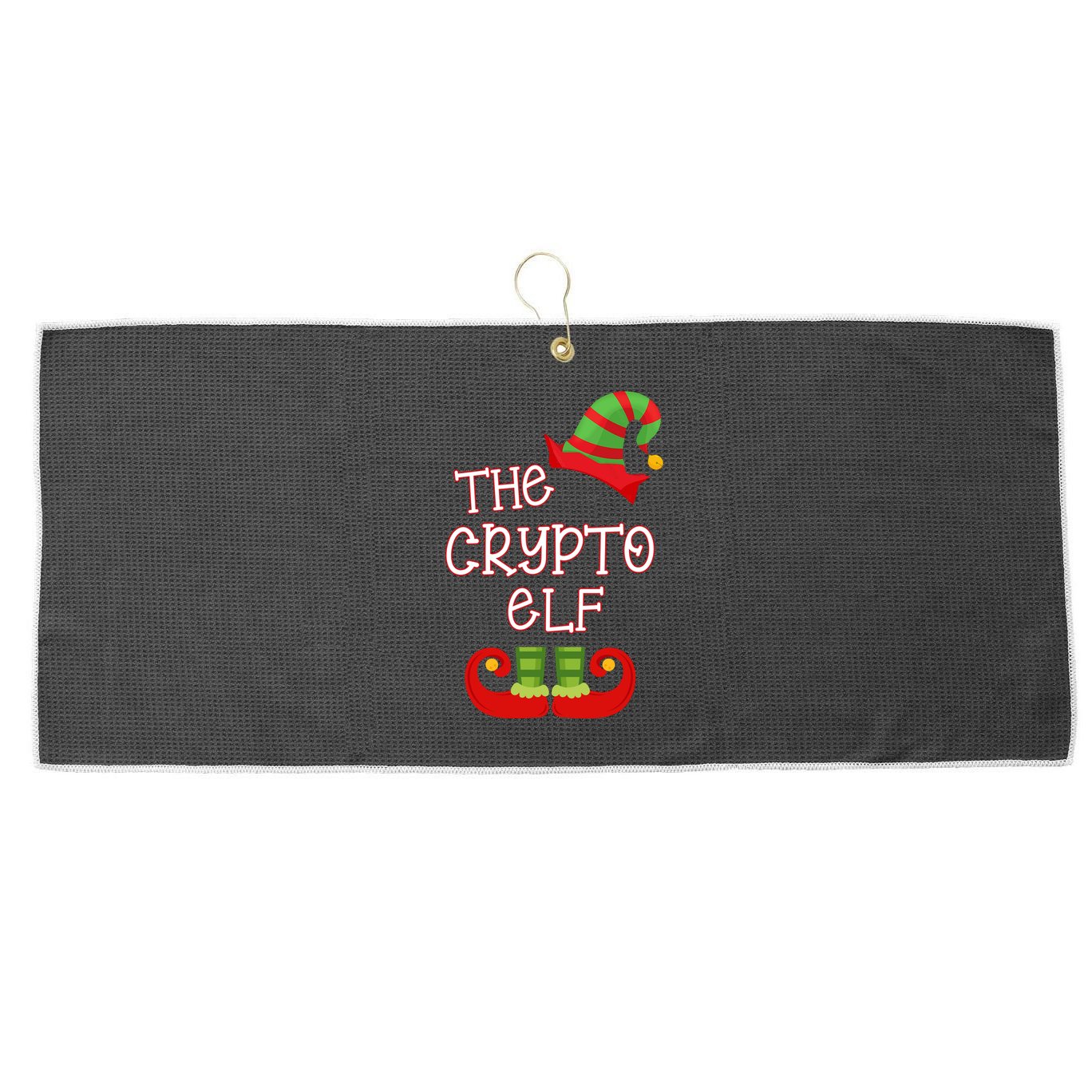 The Crypto Elf Funny Family Matching Christmas Large Microfiber Waffle Golf Towel
