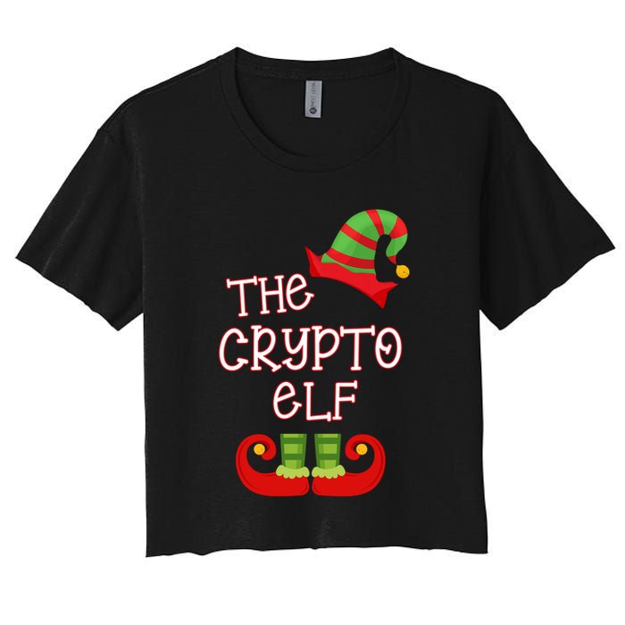 The Crypto Elf Funny Family Matching Christmas Women's Crop Top Tee