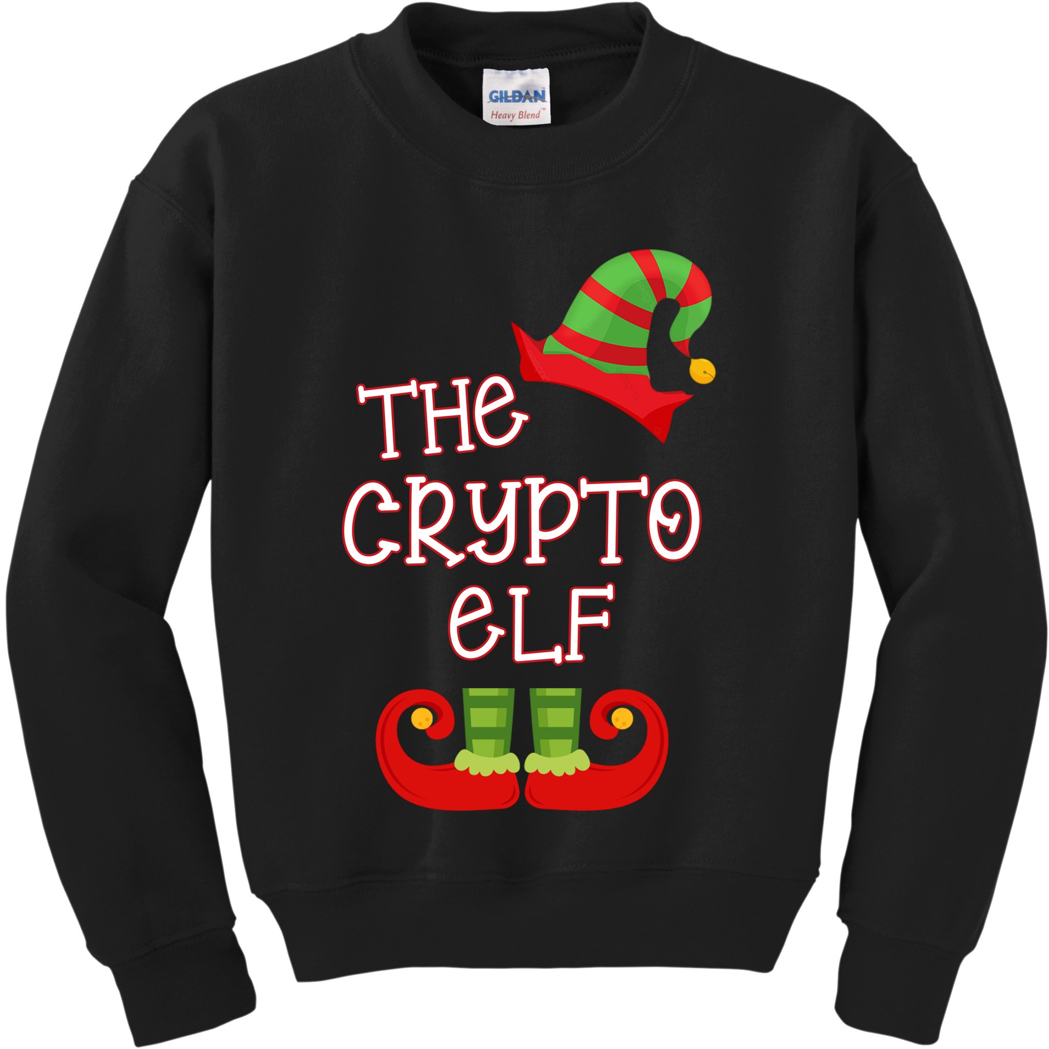 The Crypto Elf Funny Family Matching Christmas Kids Sweatshirt